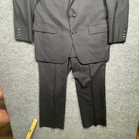 Vintage Hart Schaffner Marx 42R Suit Viracle Pinstripe Wool Gray 2-Piece USA - Picture 13 of 16
